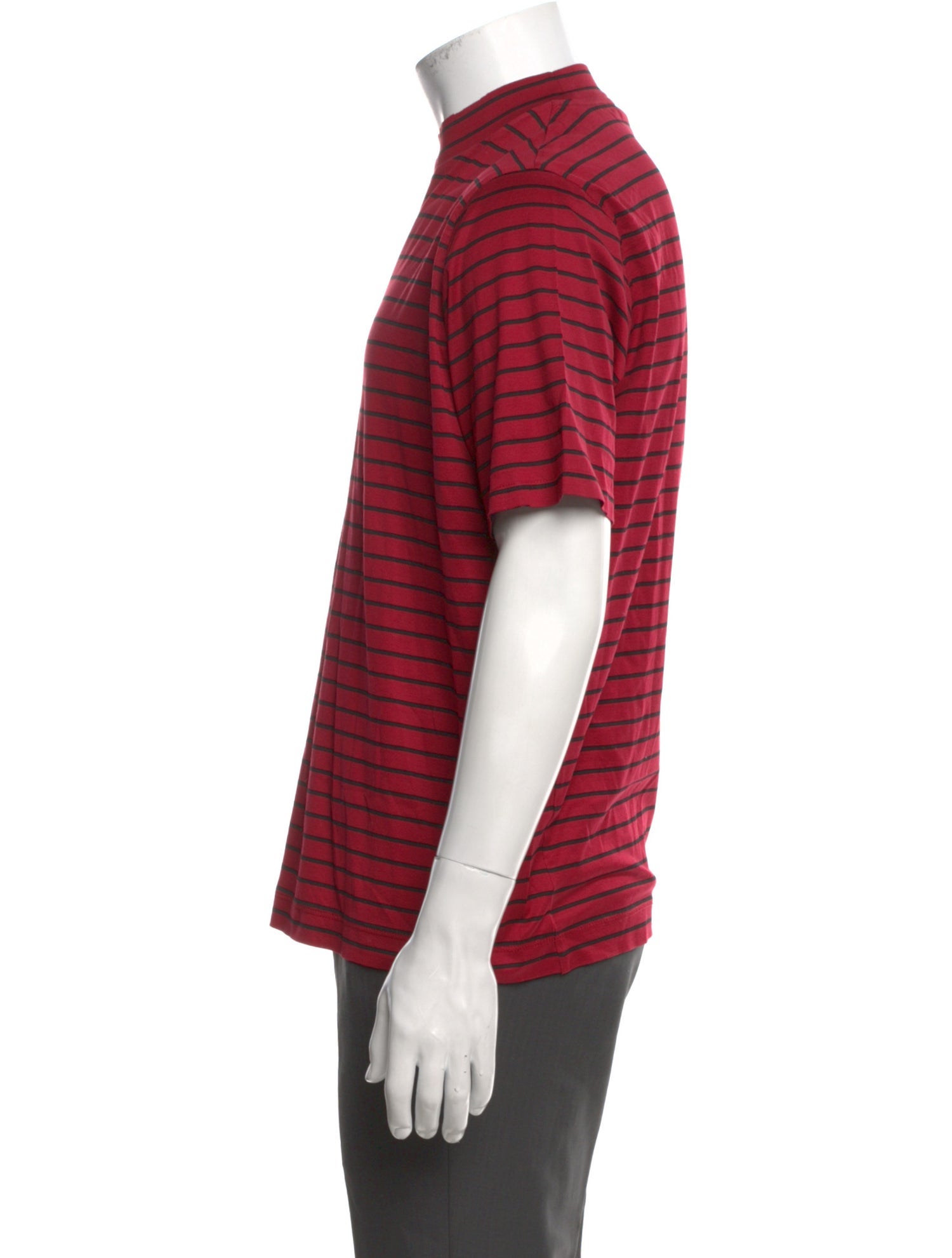 Lanvin Striped Mock Neck T-Shirt