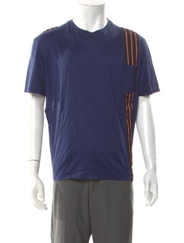 Pre-owned Lanvin Crew Neck Short Sleeve T-shirt In Blue