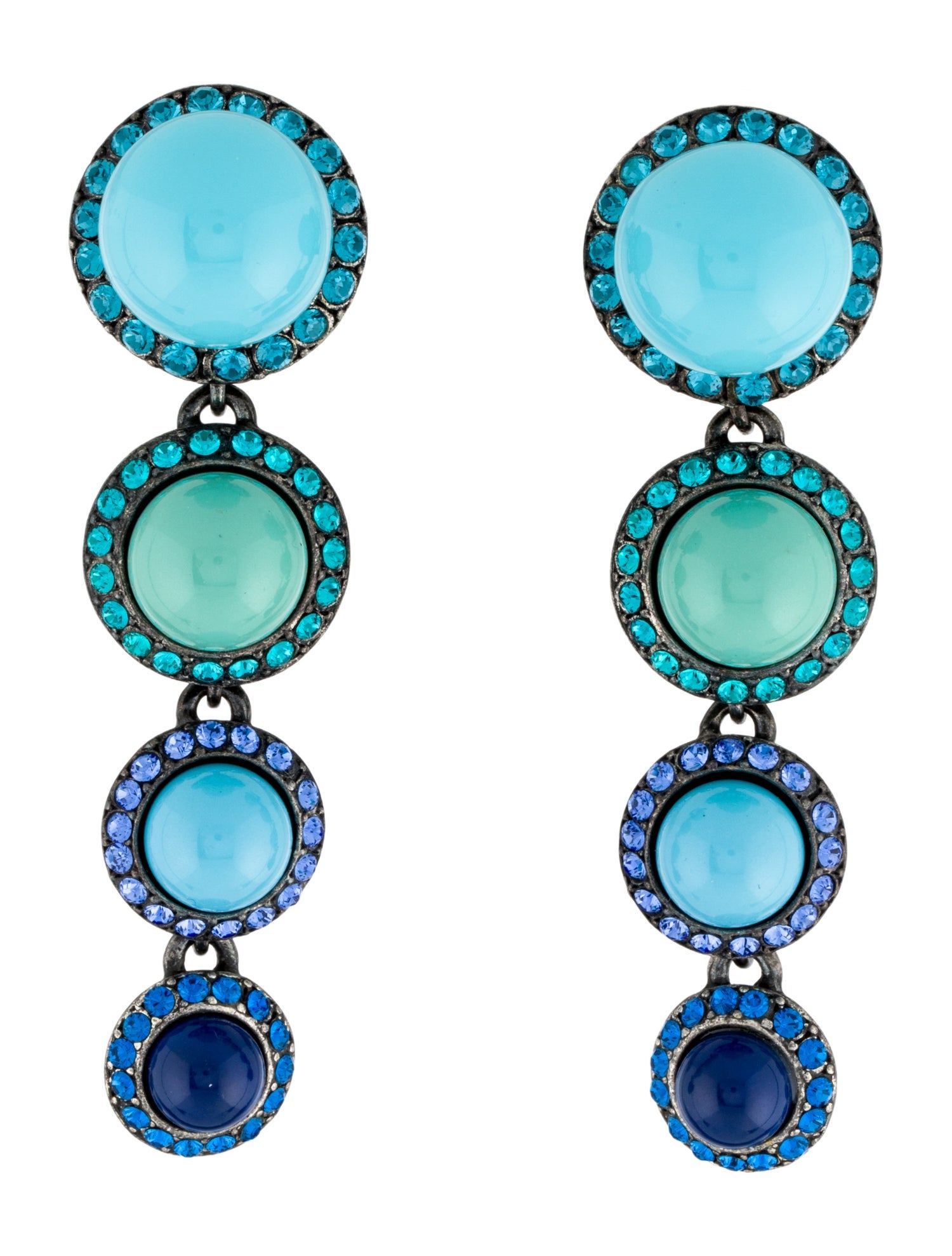 Lanvin Crystal & Resin Drop Earrings