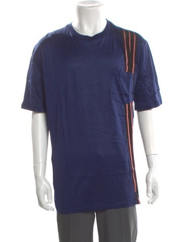 Pre-owned Lanvin Crew Neck Short Sleeve T-shirt In Blue
