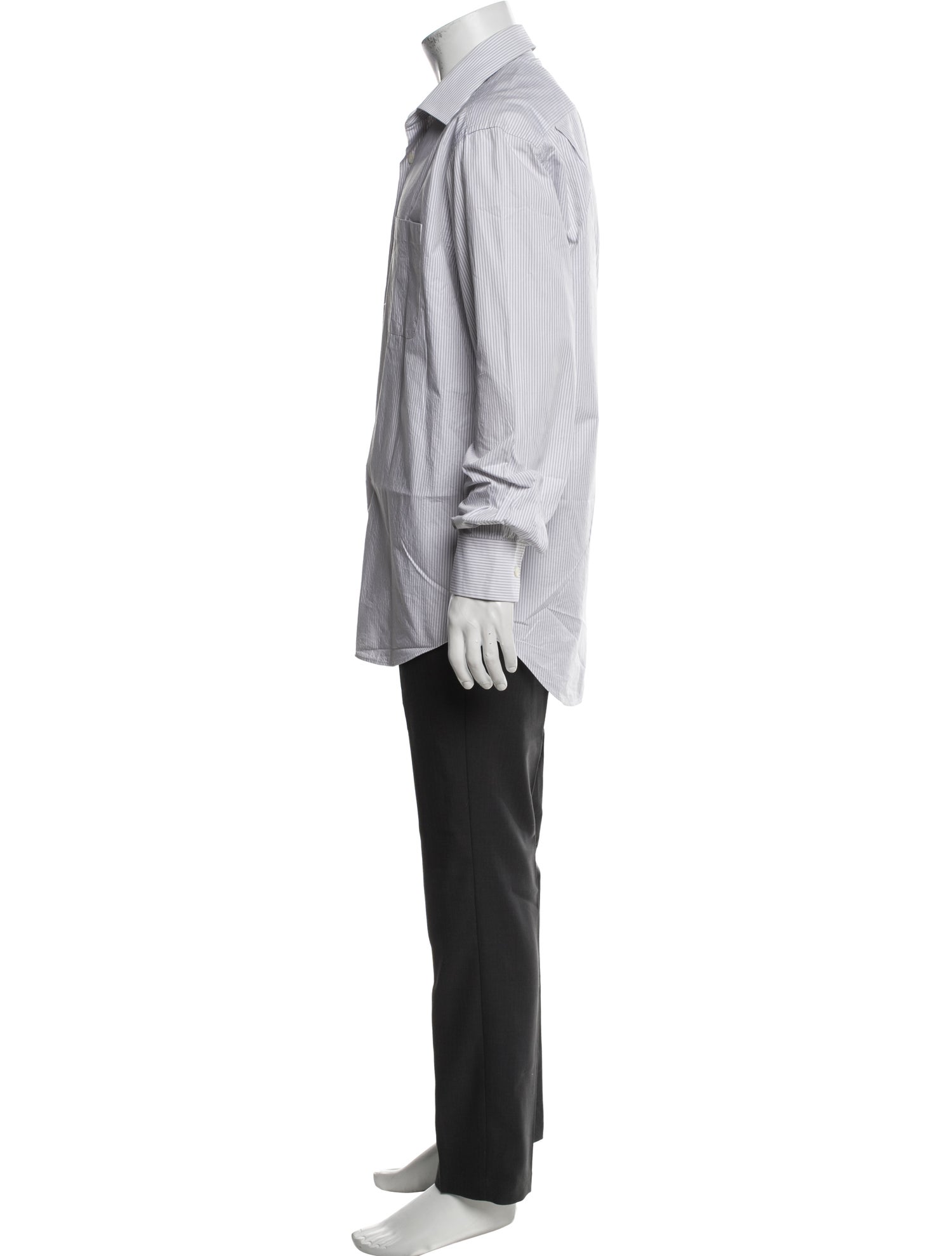 Lanvin Striped Long Sleeve Dress Shirt