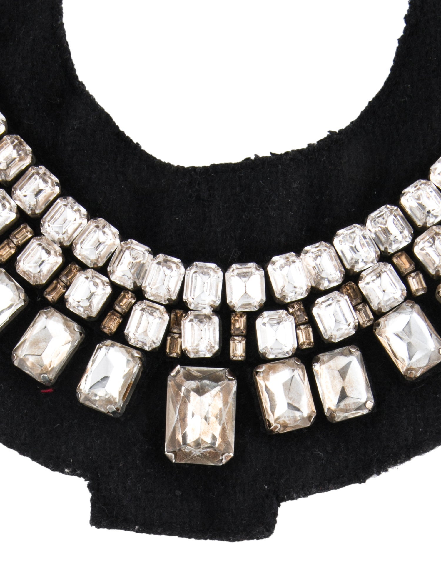 Lanvin Ribbon, Crystal, & Fabric Collar Necklace