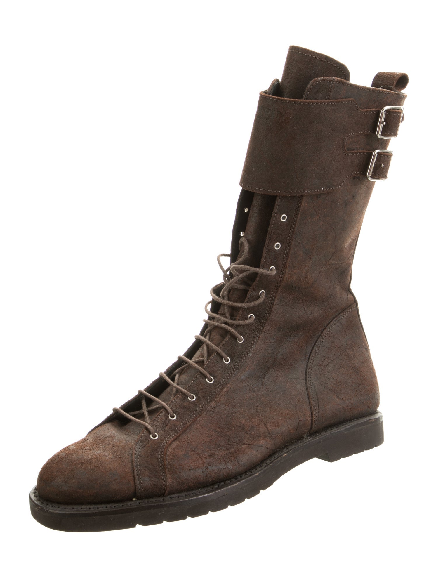 Lanvin Suede Lace-Up Boots