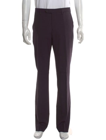 Pre-owned Lanvin Wool Pants In Purple
