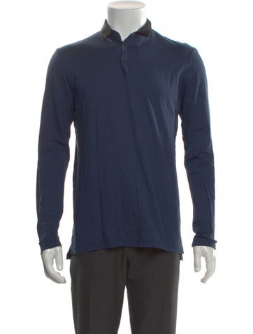 Pre-owned Lanvin Collar Long Sleeve Polo Shirt In Blue