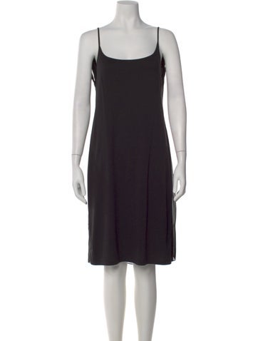 Pre-owned Lanvin Scoop Neck Knee-length Dress In Black