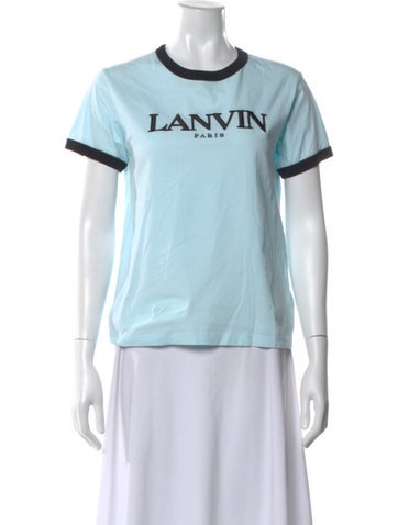 Pre-owned Lanvin Graphic Print Crew Neck T-shirt In Blue