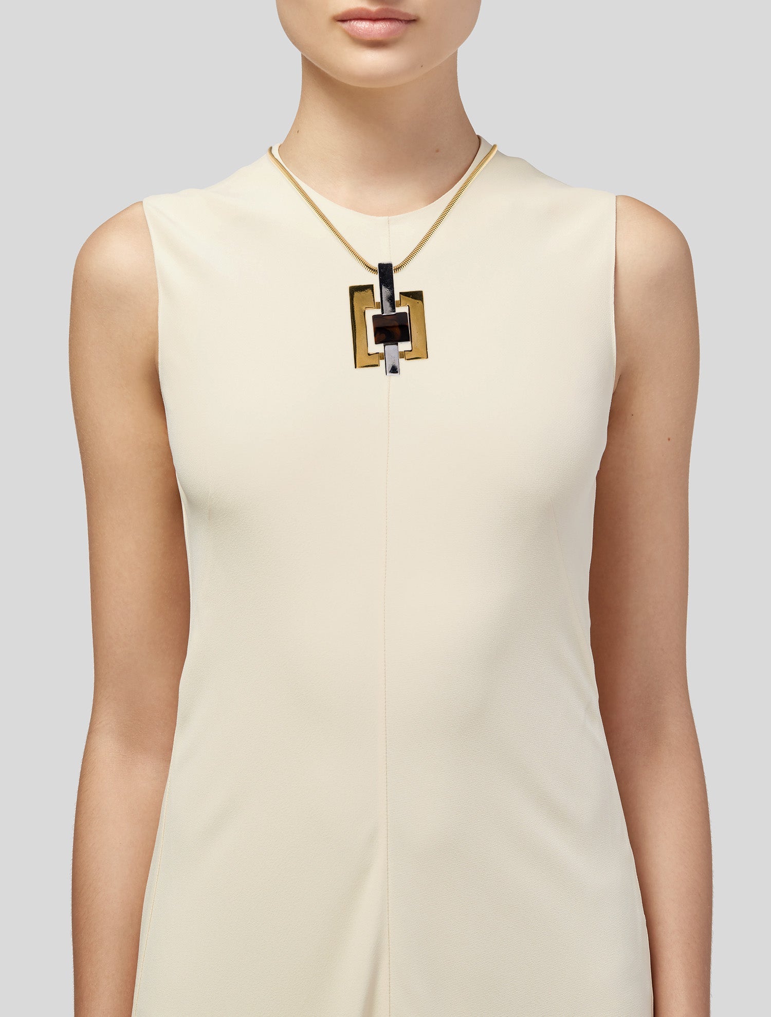 Lanvin Resin Geometric Pendant Necklace
