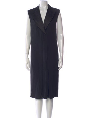 Pre-owned Lanvin Silk Midi Length Dress In Blue