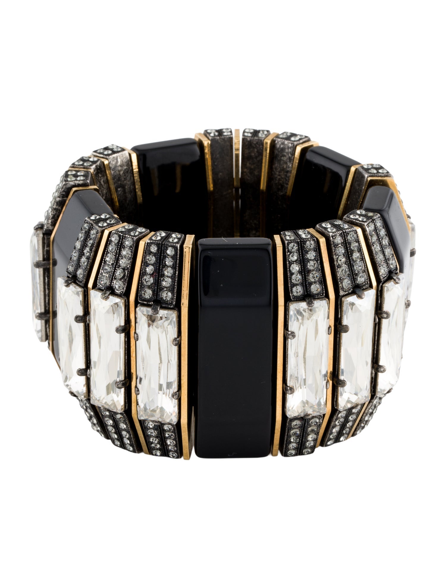 Lanvin Resin & Crystal Victoria Stretch Bangle Bracelet