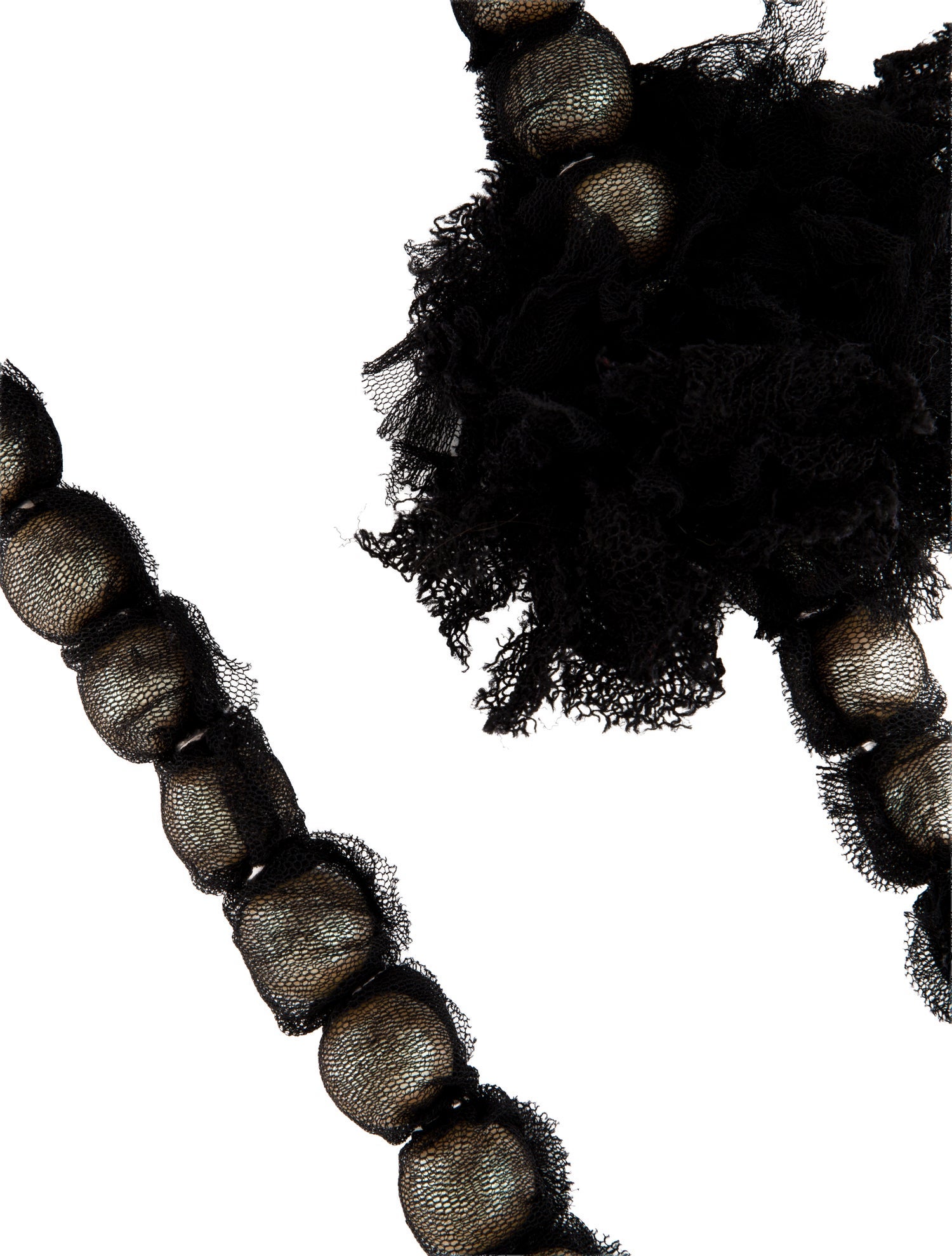 Lanvin Faux Pearl, Crystal, Fabric & Ribbon Bead Strand Necklace