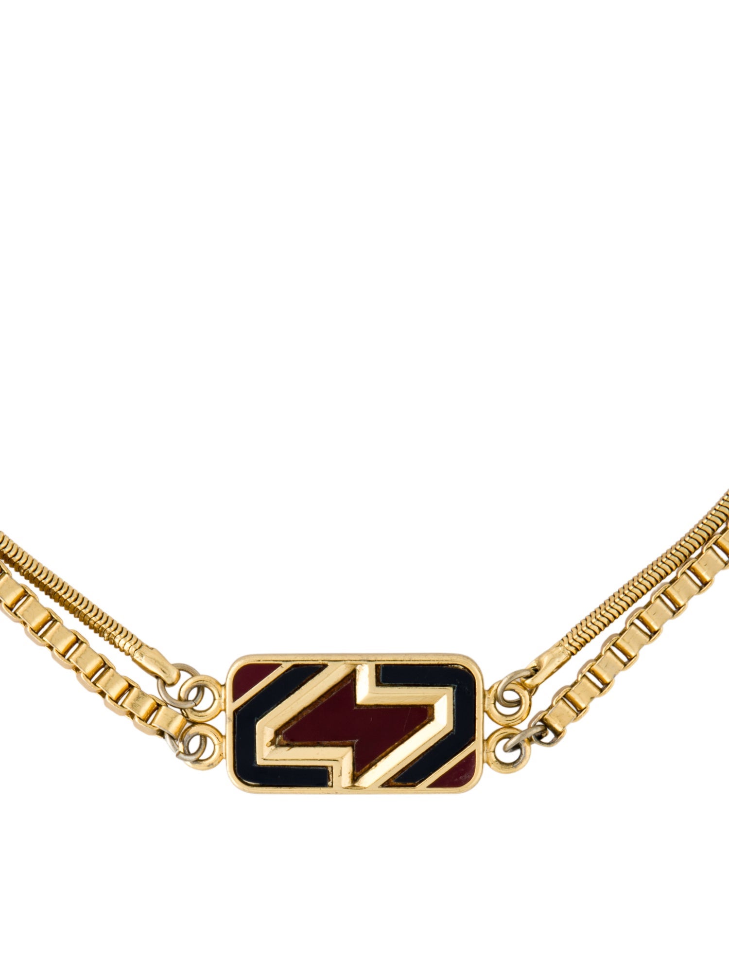 Lanvin Enamel Pendant Necklace