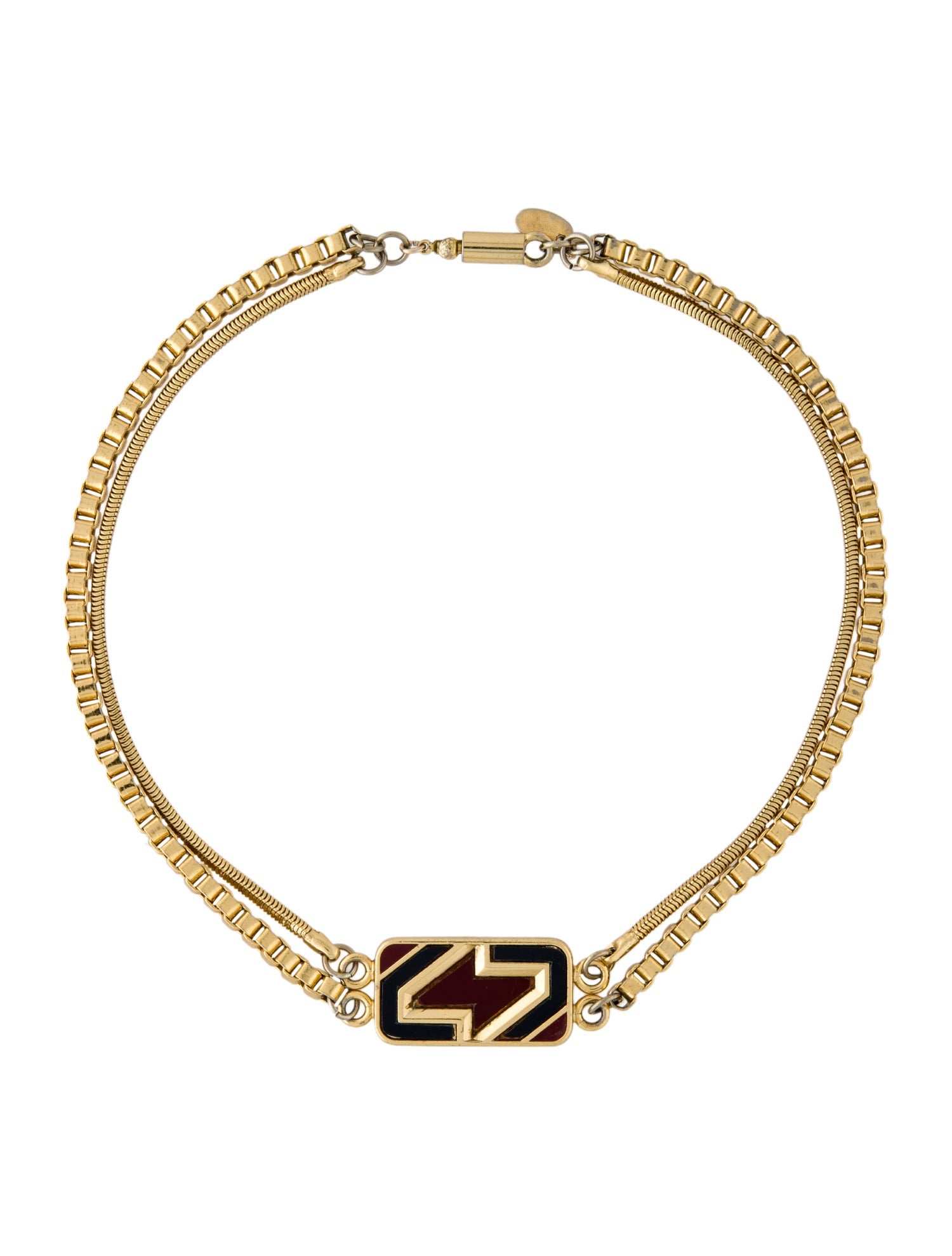 Lanvin Enamel Pendant Necklace