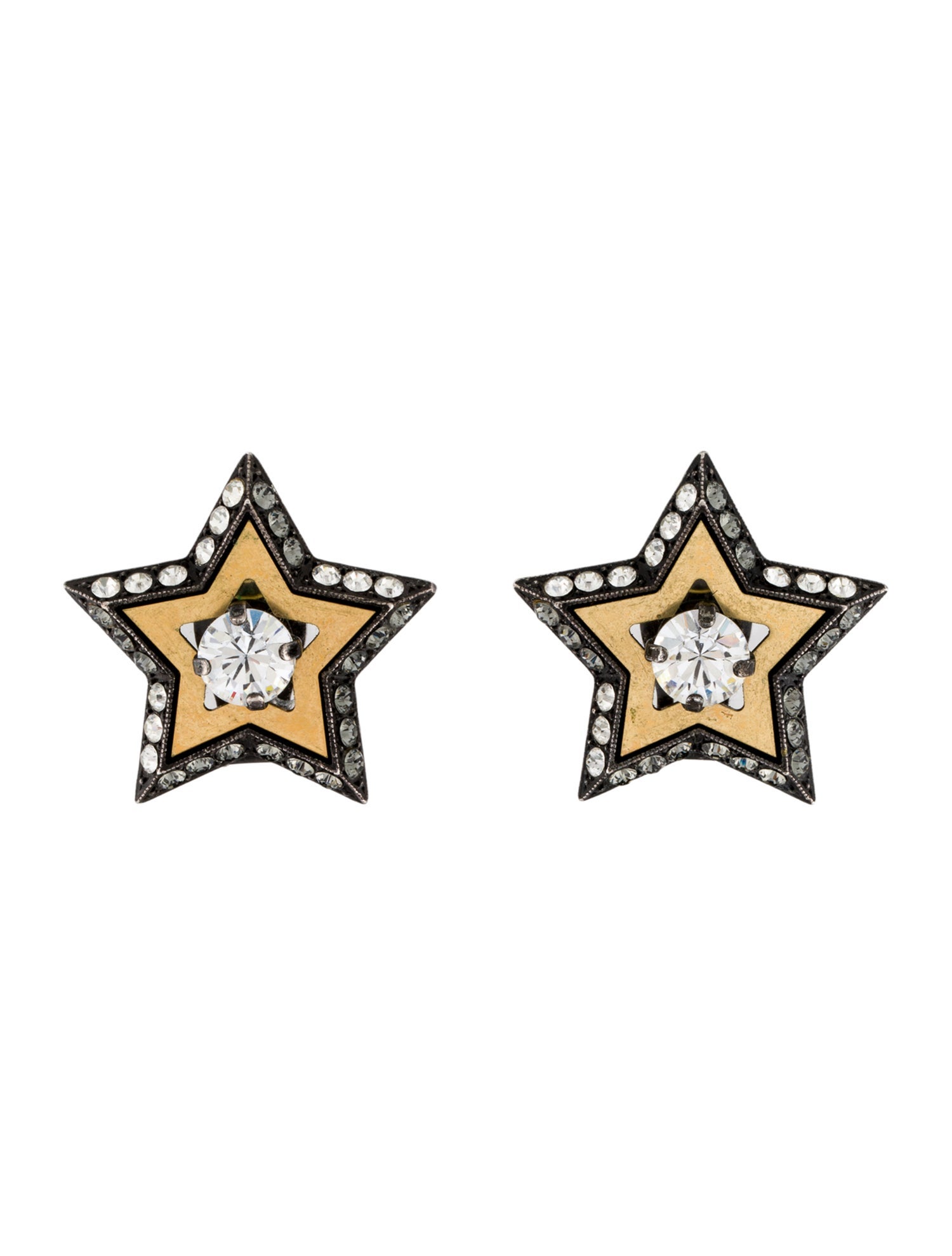 Lanvin Crystal Star Clip On Earrings