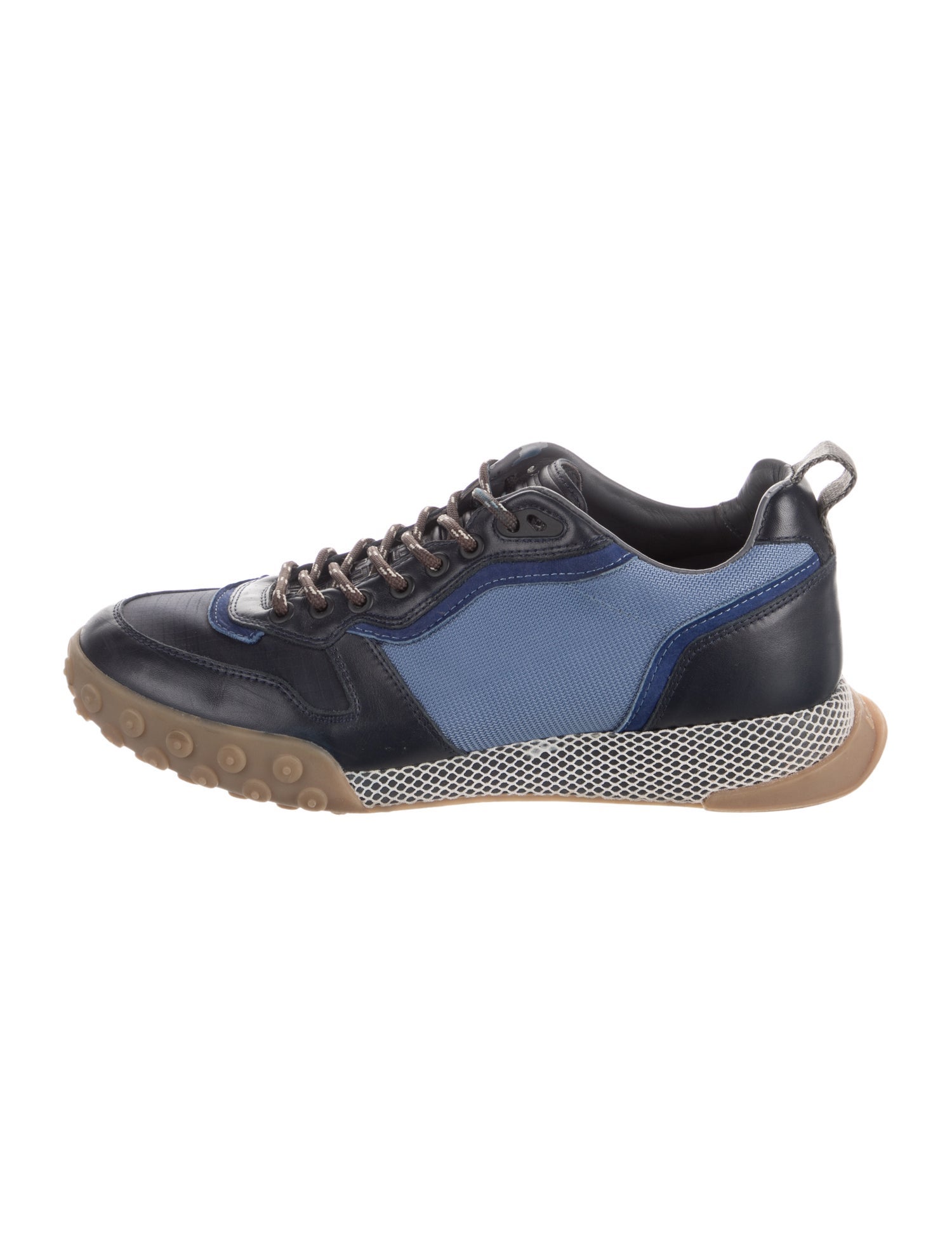 Lanvin Leather Colorblock Pattern Sneakers