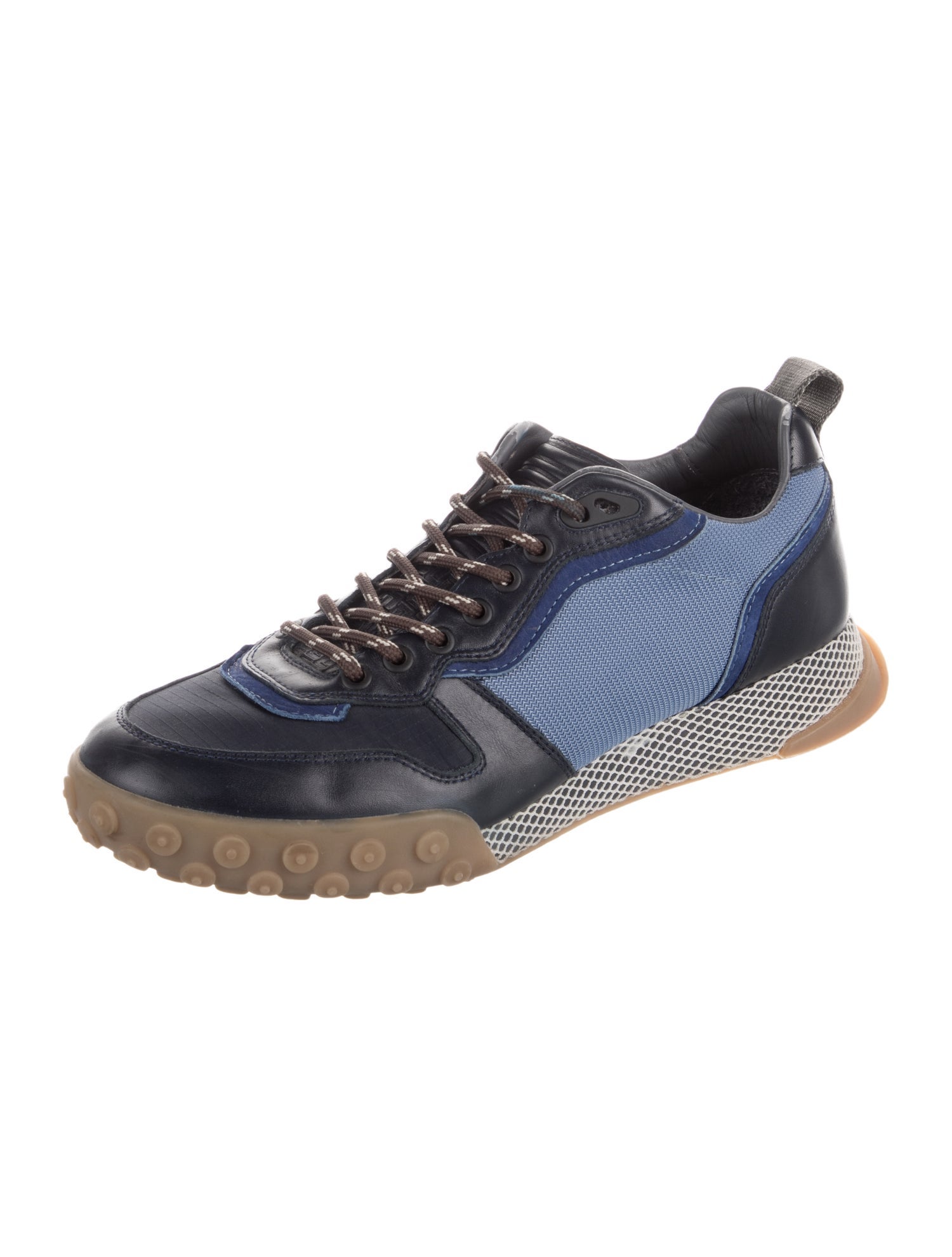 Lanvin Leather Colorblock Pattern Sneakers