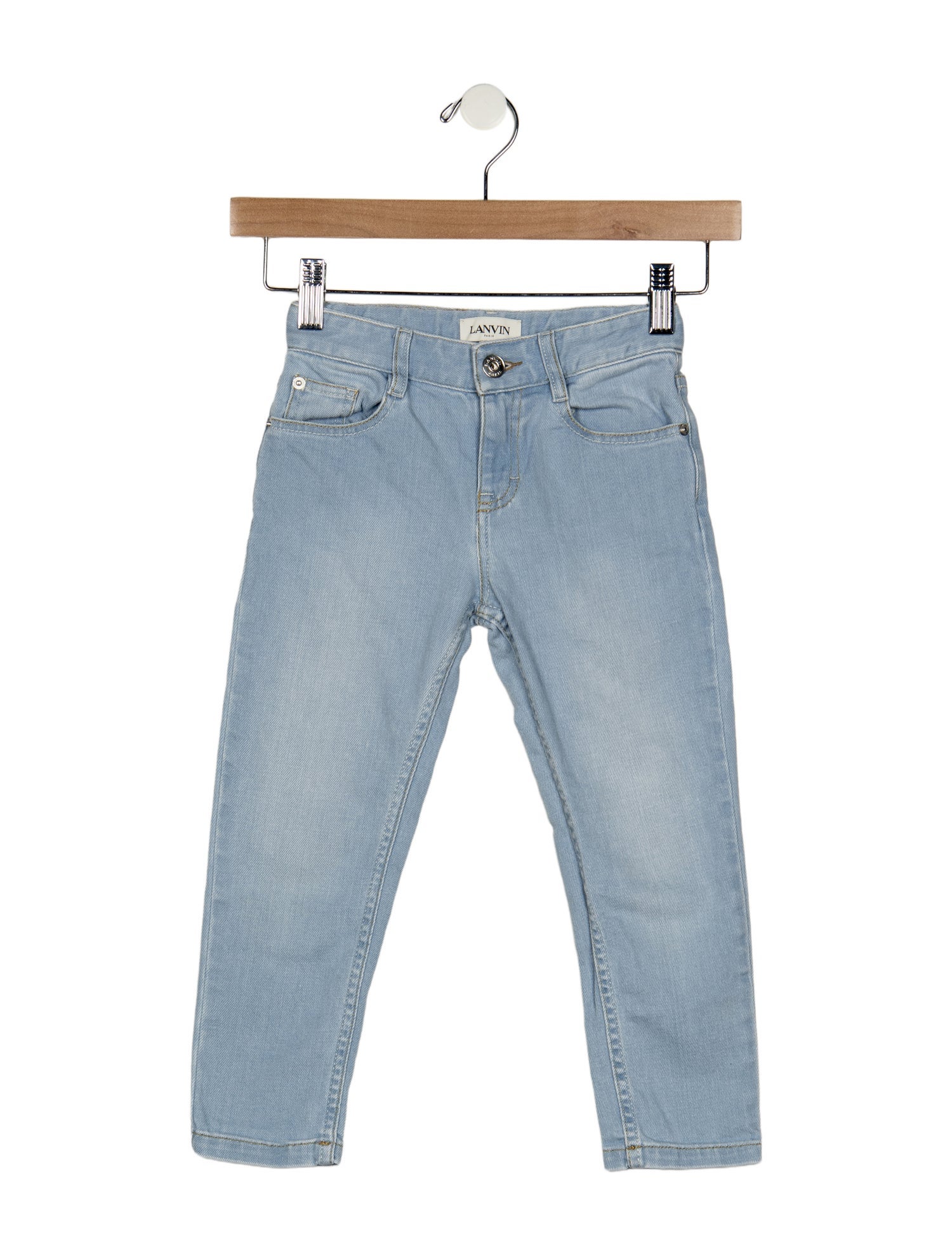 Lanvin Toddler Girls 5 Pocket Button And Zip CLosure Jeans
