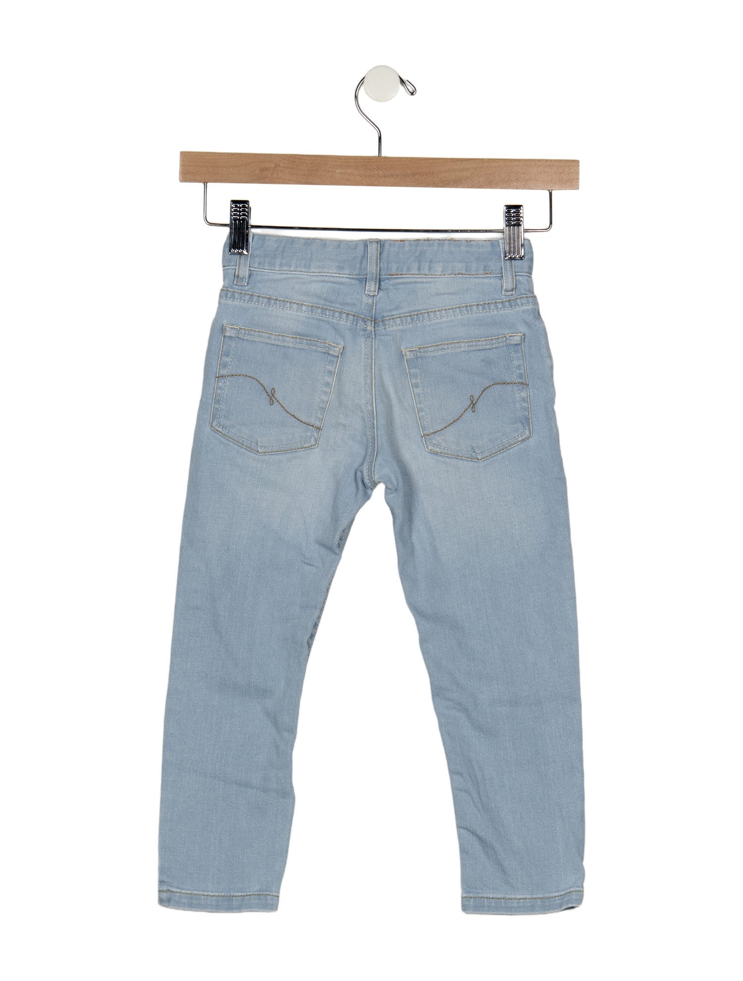 Lanvin Toddler Girls 5 Pocket Button And Zip CLosure Jeans