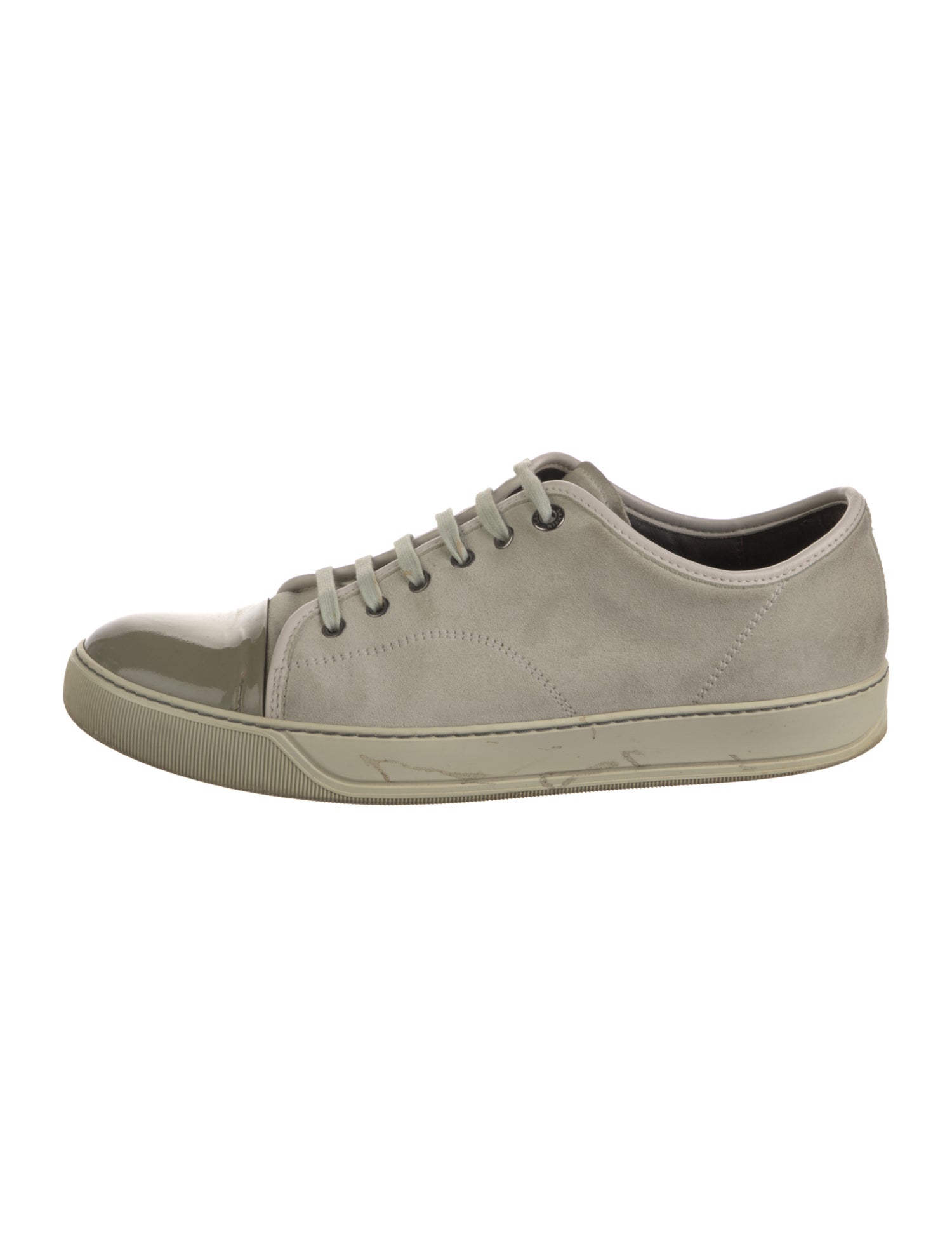 Lanvin Suede Colorblock Pattern Sneakers