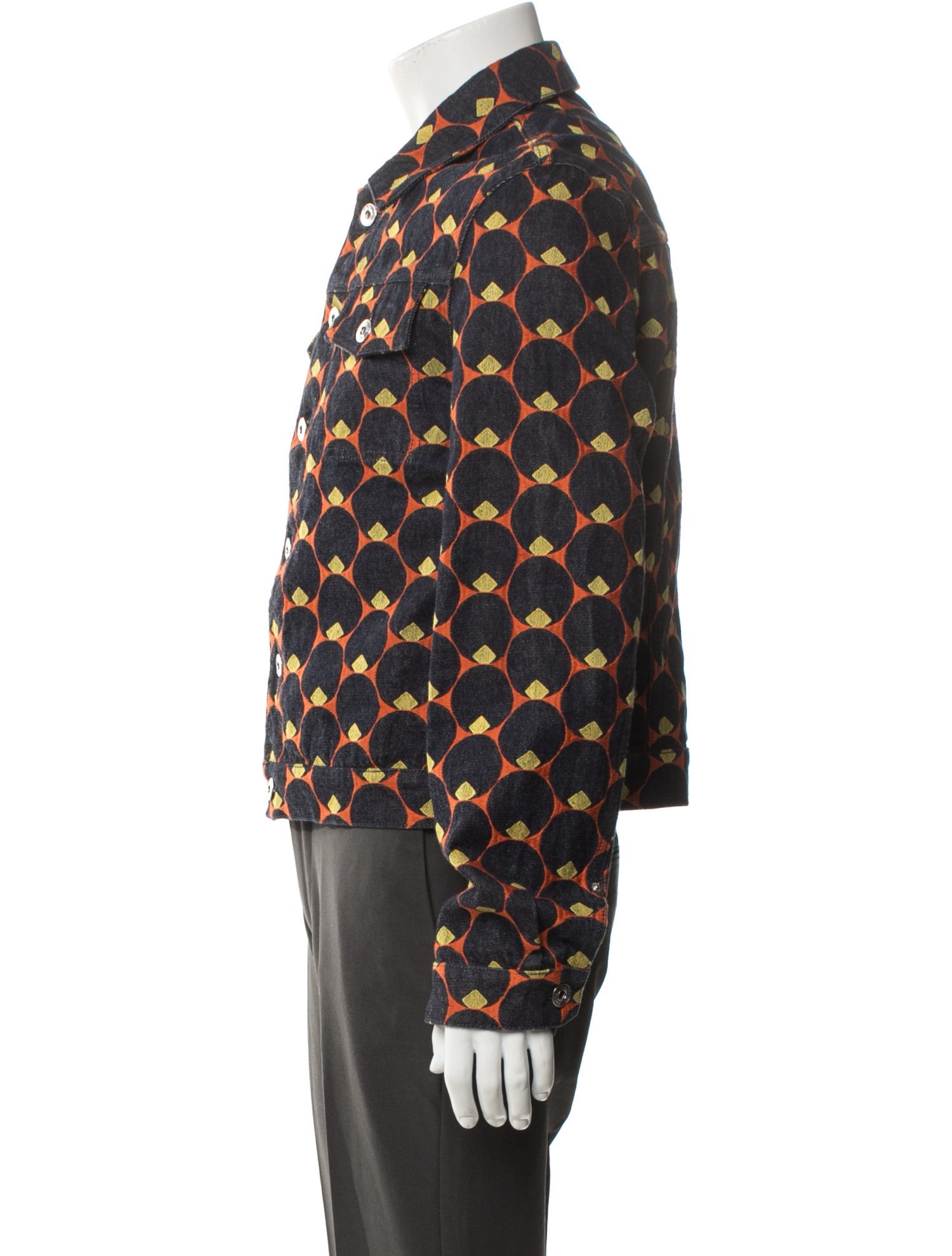 Lanvin Polka Dot Print Denim Jacket