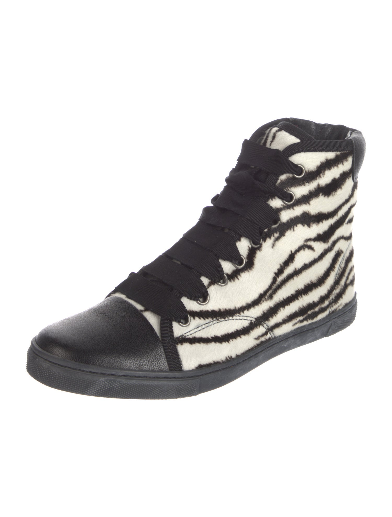 Lanvin Ponyhair Animal Print Sneakers