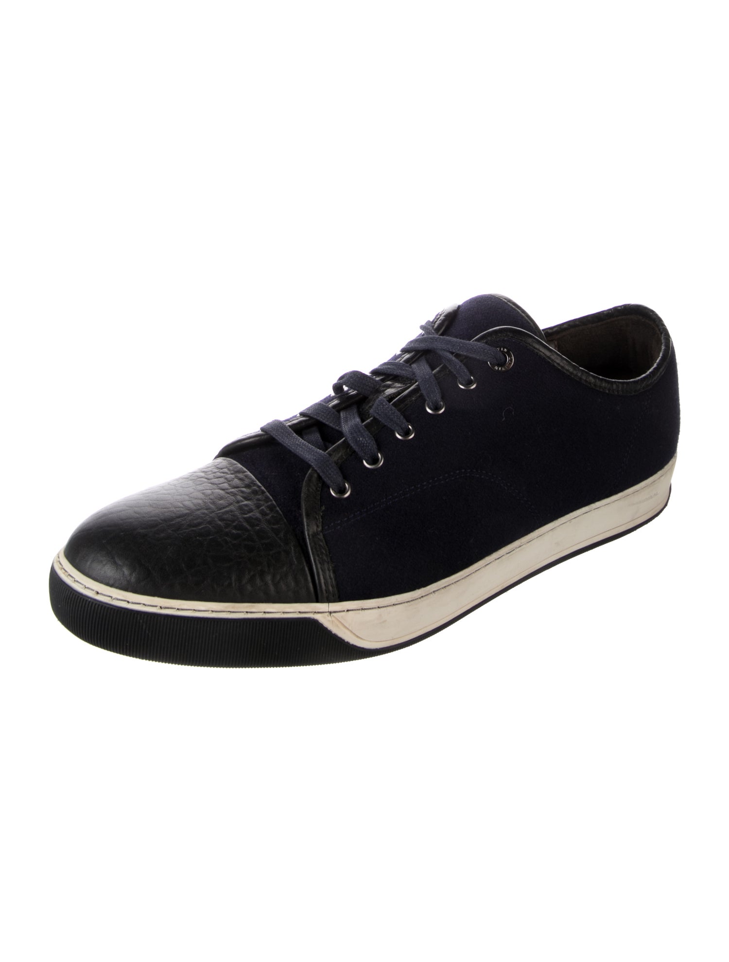 Lanvin Leather Leather Trim Embellishment Sneakers