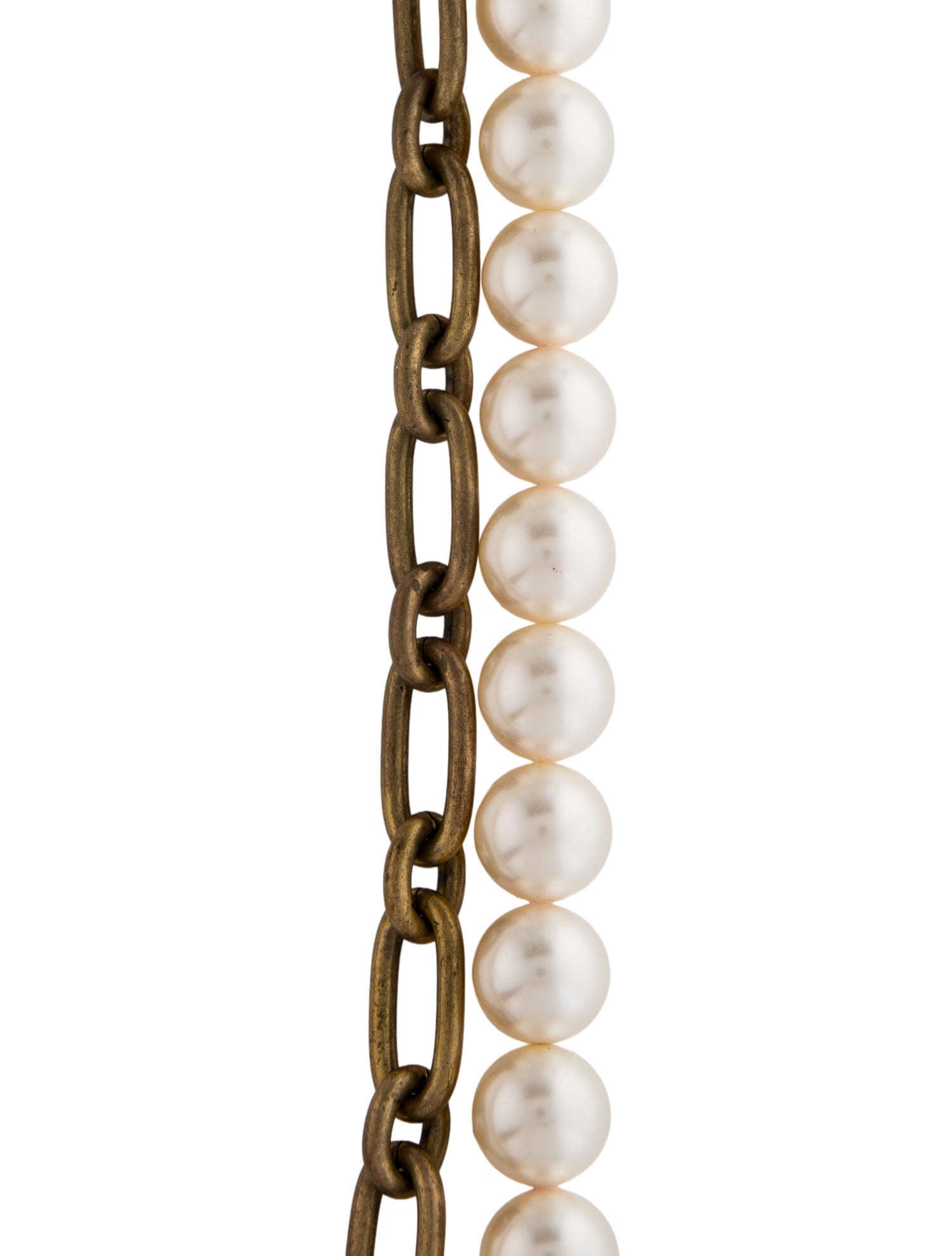 Lanvin Faux Pearl Multistrand Chain Necklace