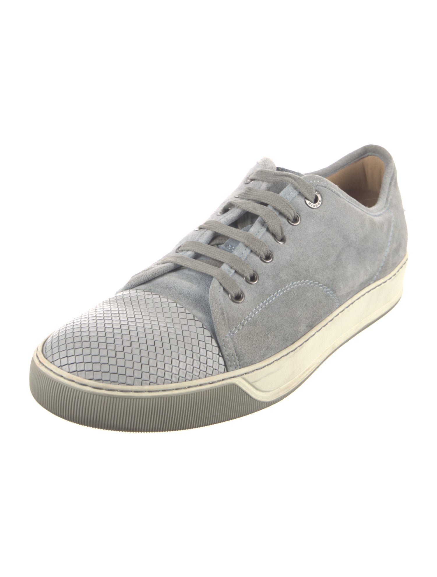 Lanvin Suede Colorblock Pattern Sneakers