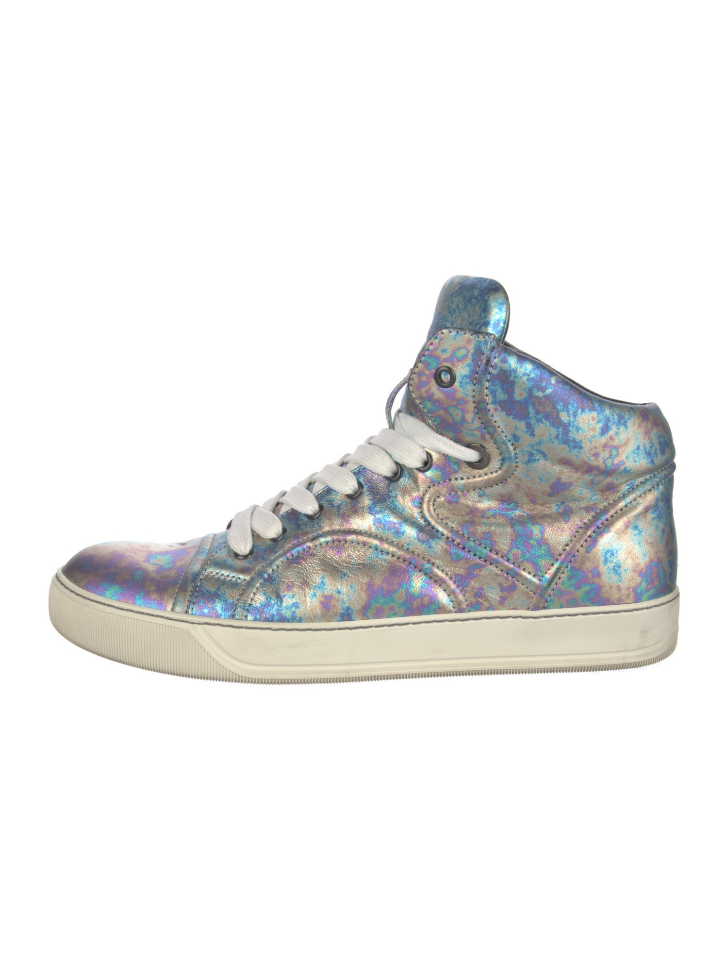 Lanvin Leather Tie-Dye Print Sneakers