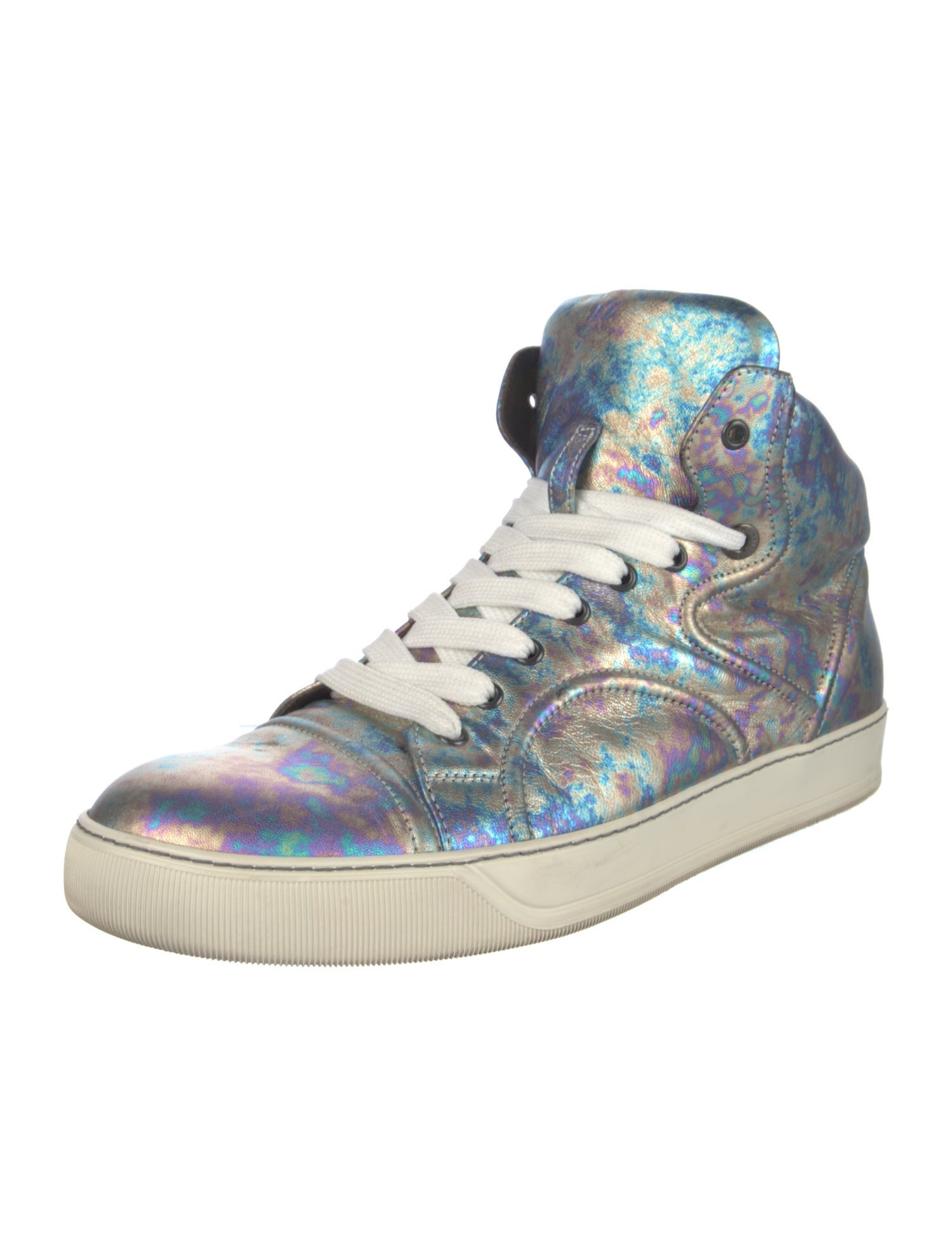 Lanvin Leather Tie-Dye Print Sneakers