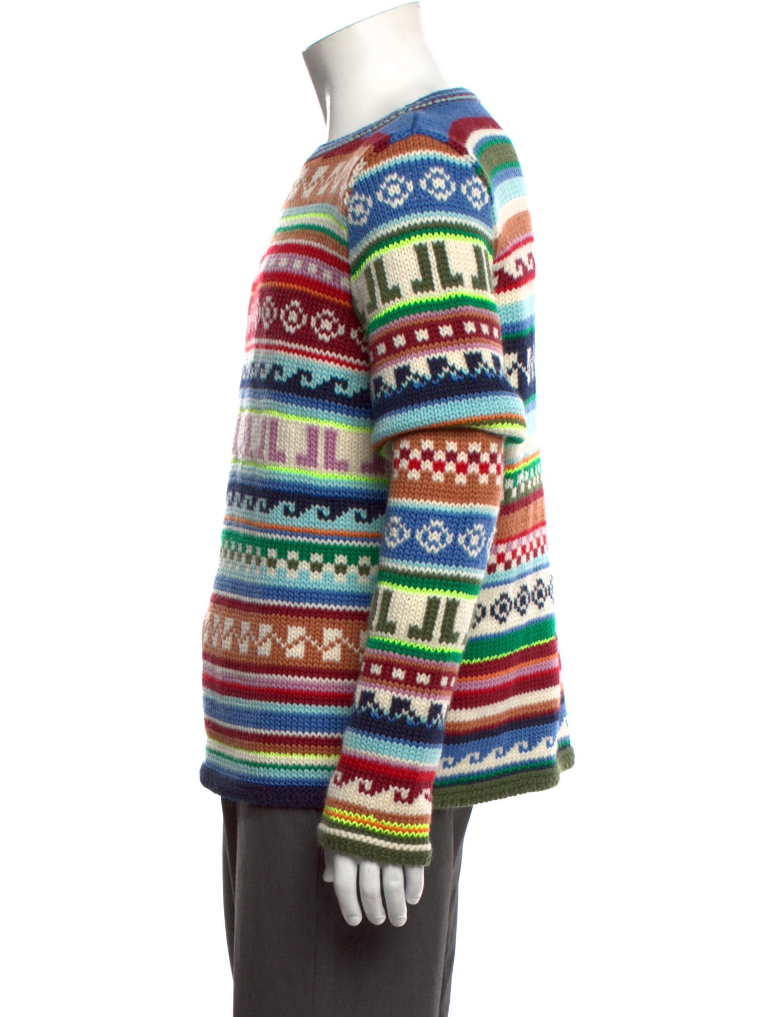 Lanvin Virgin Wool Graphic Print Pullover