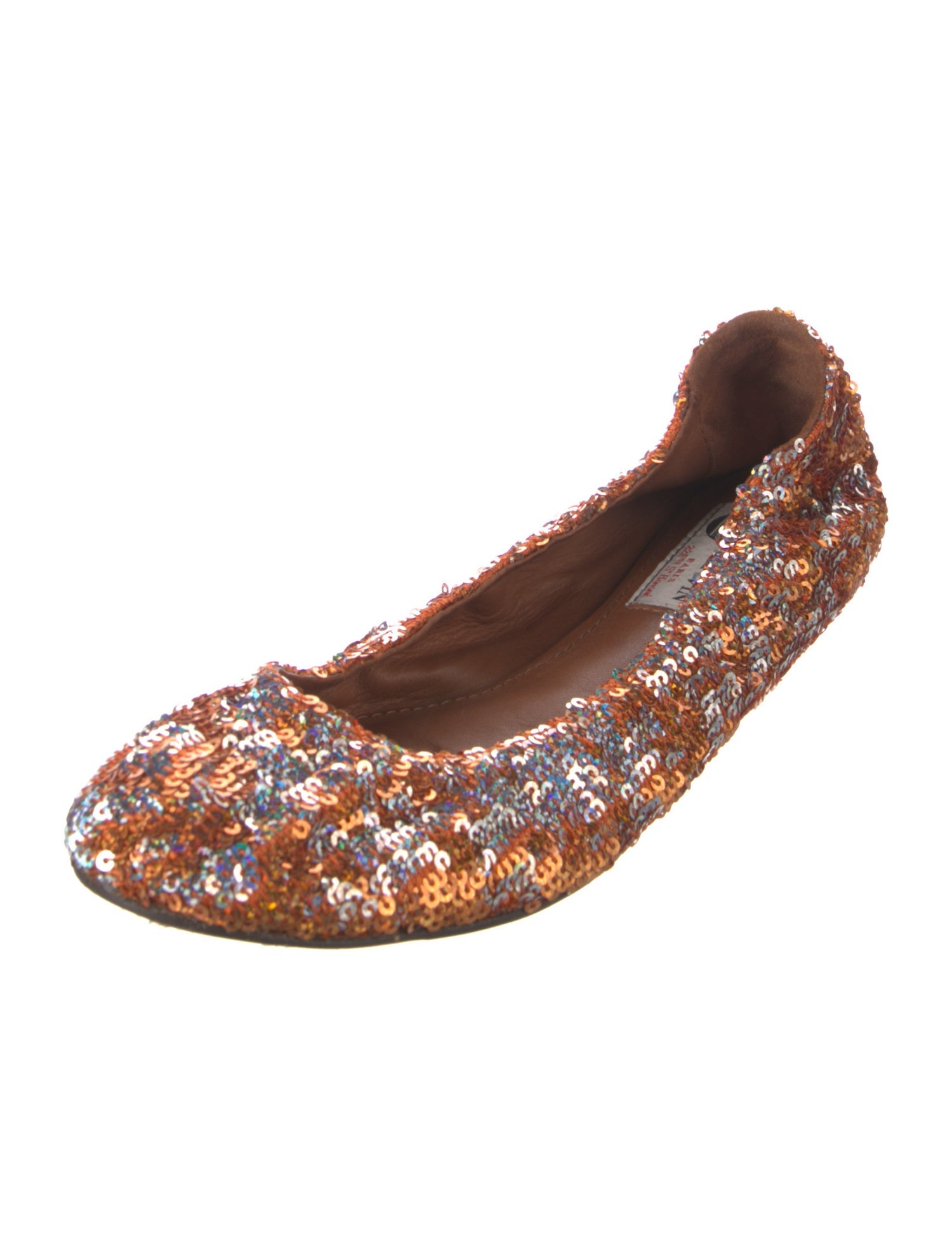 Lanvin Satin Sequin Embellishments Loafers