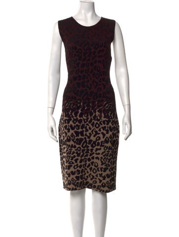 Pre-owned Lanvin Wool Knee-length Dress In Brown