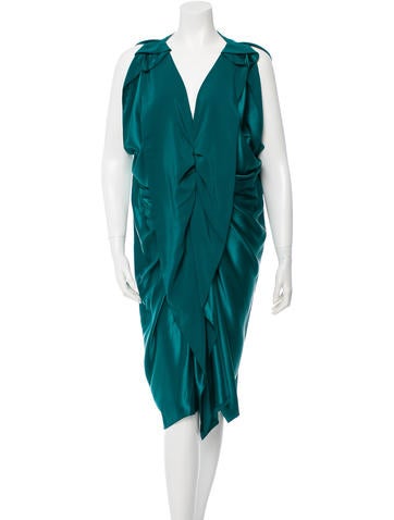 Lanvin Draped Silk Dress