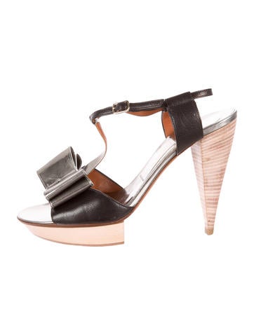 Lanvin Bow-Accented Leather Sandals