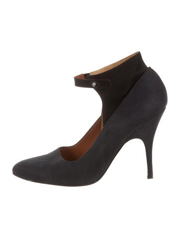 Lanvin Nubuck Ankle-Strap Pumps