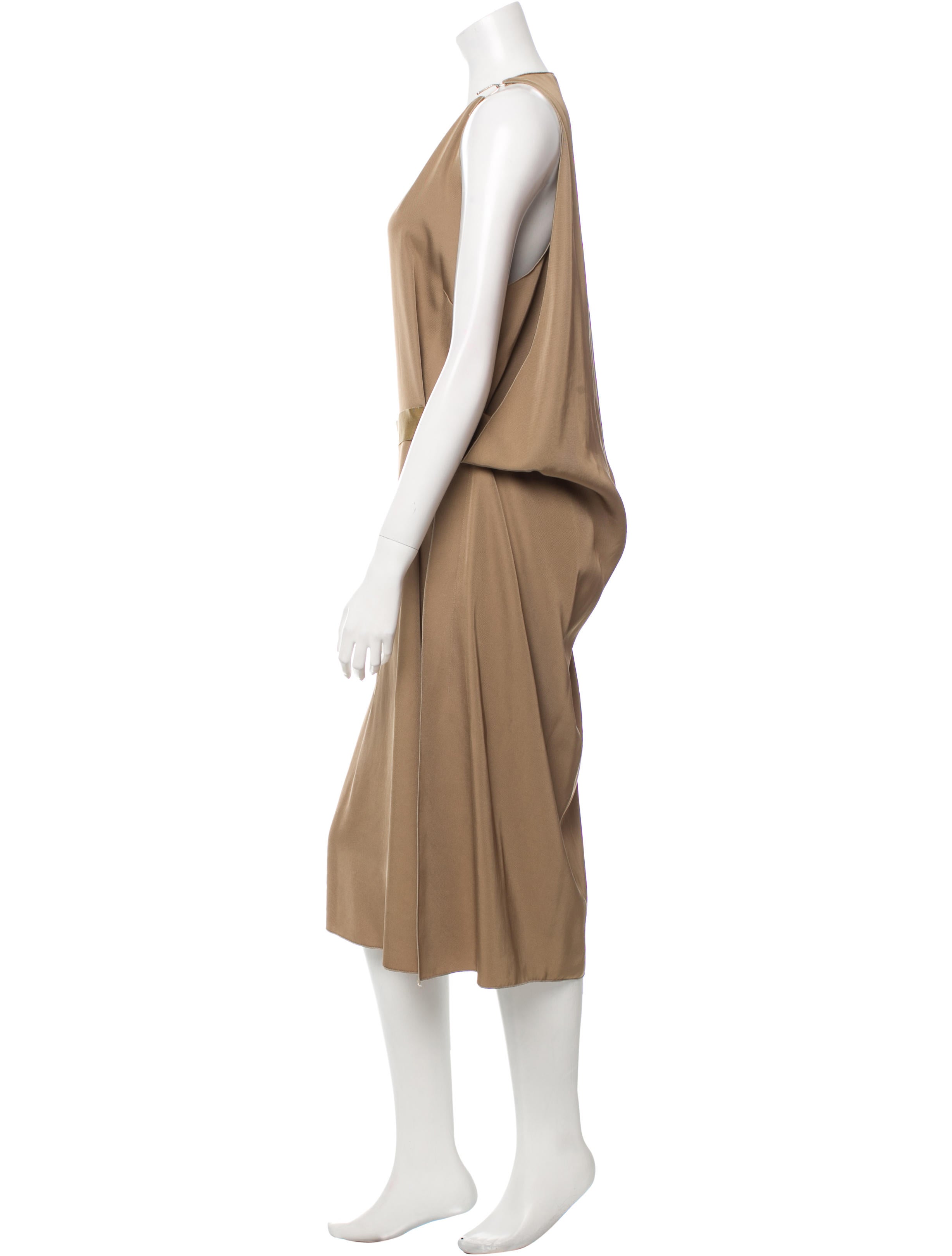 Lanvin Draped HookandEye Dress w/ Tags Clothing LAN46547 The