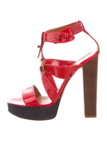 Lanvin Patent Leather Platform Sandals