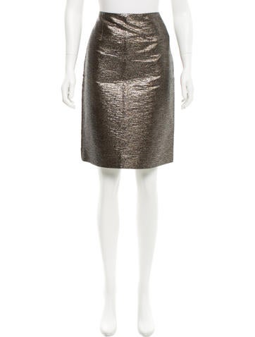 Lanvin Metallic Knee-Length Skirt w/ Tags