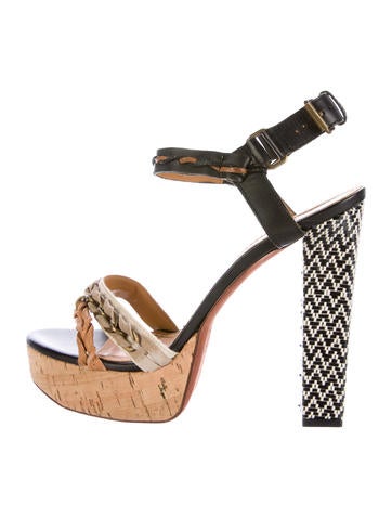 Lanvin Mixed Media Sandals