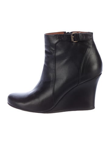 Lanvin Leather Wedge Booties