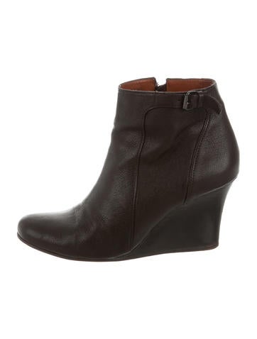 Lanvin Leather Wedge Booties
