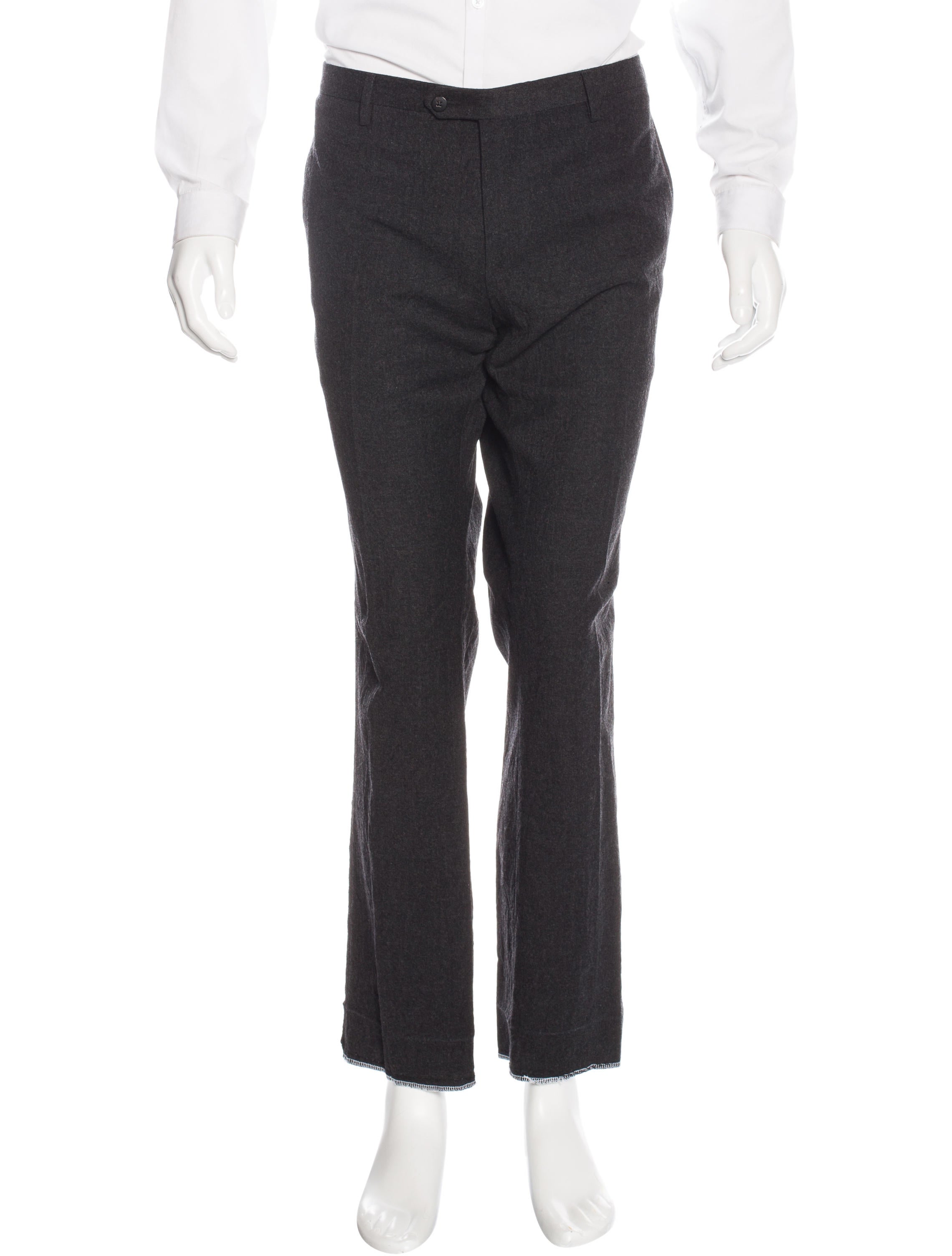 Lanvin Wool Flannel Dress Pants Clothing LAN53834 The RealReal