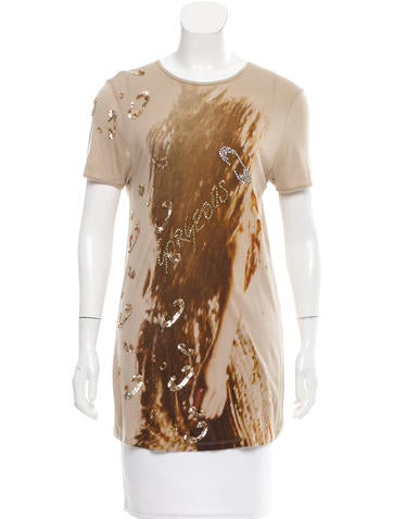Lanvin Embellished Screen Print T-Shirt