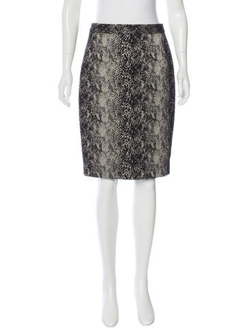 Lanvin Snake Skin Jacquard Pencil Skirt