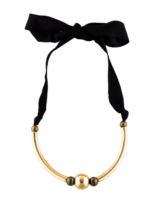 Lanvin Bead & Grosgrain Ribbon Choker