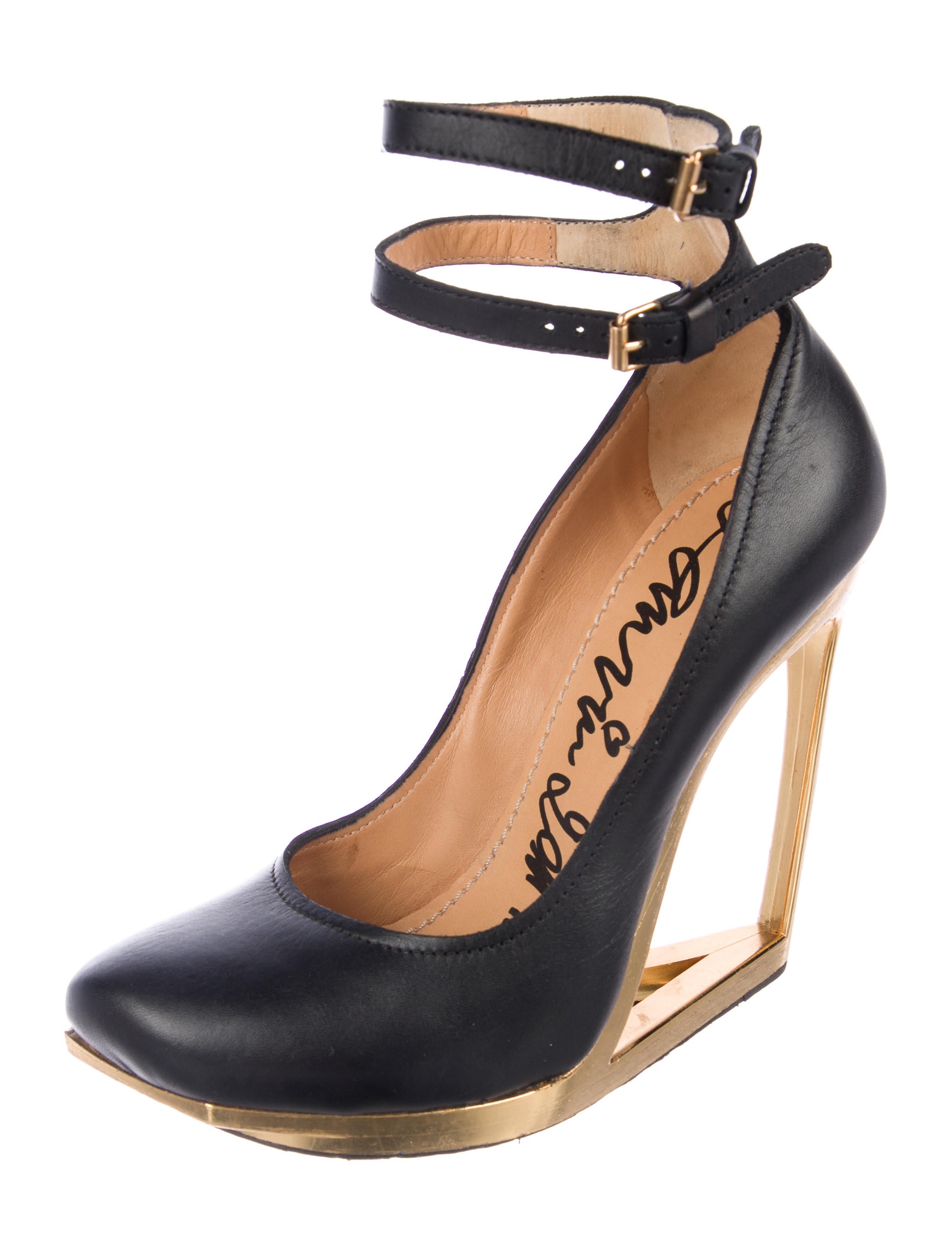 Lanvin Leather Wedge Pumps