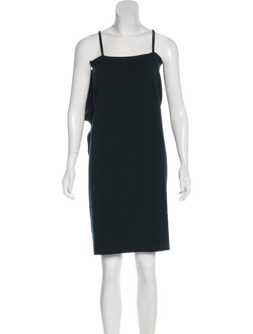Lanvin Wool-Blend Asymmetrical Dress green