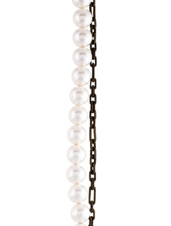 Lanvin Faux Pearl & Tweed Multistrand Necklace