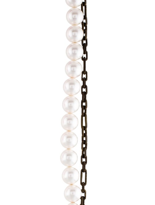 Lanvin Faux Pearl & Tweed Multistrand Necklace